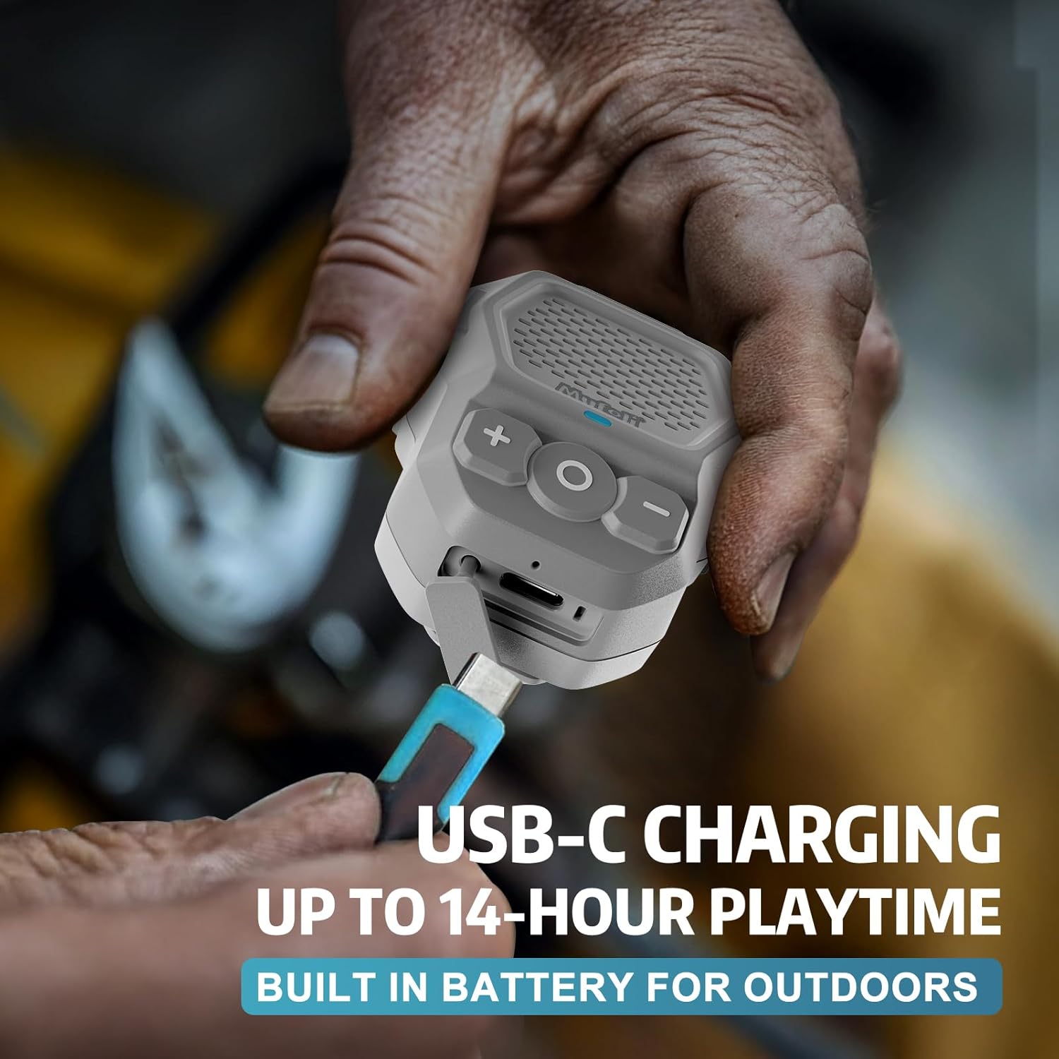 Wearable Bluetooth Speaker, Wireless Portable Speakers, Waterproof Jobsite Speaker Up to 14 Hours Playtime, Clip Speaker Built-in Mic for Hands-Free Music/Calls, for Outdoors(Grey) - Image 8