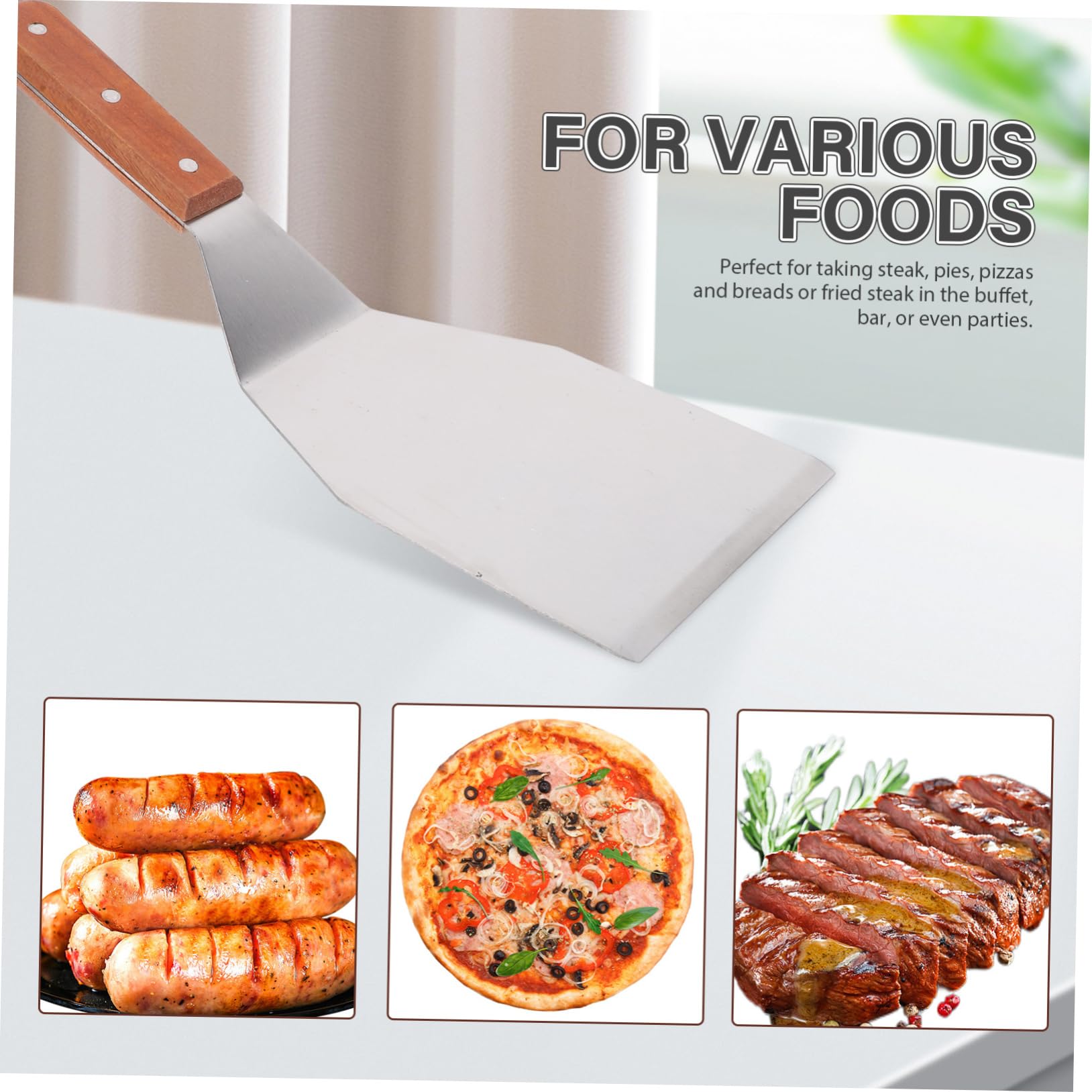 ULTECHNOVO 5piezas Espátula De Cocina Multifuncional De Inoxidable Mango Para Parrilla y Freír Para Voltear y Verduras Casa Aire