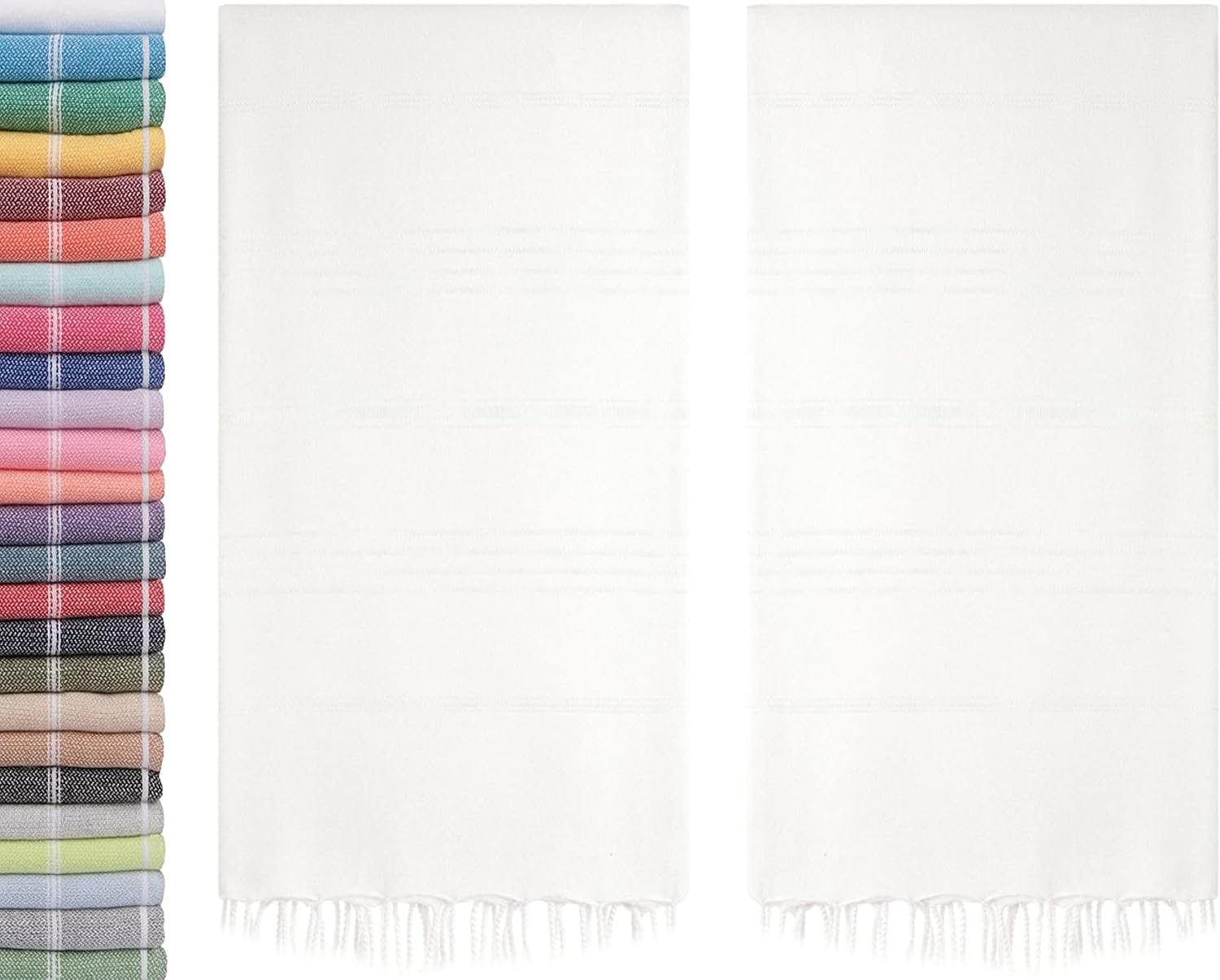 Turkish Beach Towel 2 Pack Sand Free, Quick Dry, Cotton, 40"x72"