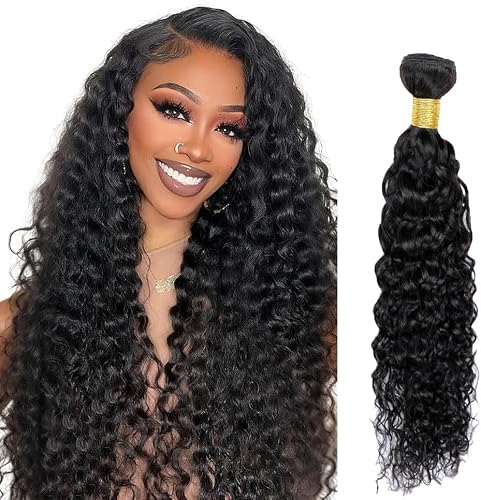 Aikebi Single Bundles Human Hair 30 Inch Water Wave Naturel Color Human Hair Bun