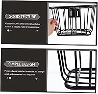 Vista 9 de Cesta de hierro para bicicleta, cesta delantera de bicicleta, contenedor de bicicleta, accesorios para bicicleta de montaña, cesta para manillar