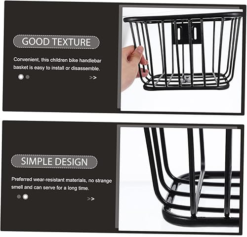 Miniatura 9 de Cesta de hierro para bicicleta, cesta delantera de bicicleta, contenedor de bicicleta, accesorios para bicicleta de montaña, cesta para manillar de