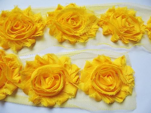 Miniatura 7 de YYCRAFT 40 unidades de tela de gasa, color amarillo mostaza, 2.6in