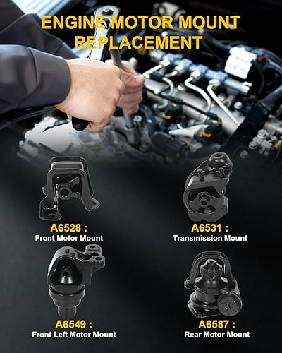 Miniatura 7 de OCPTY Juego de montaje de motor y montaje de transmisión compatible con Honda para Accord 1994 1995 1996 1997 2.2L # A6528 A6549 A6587 A6531 4PCS