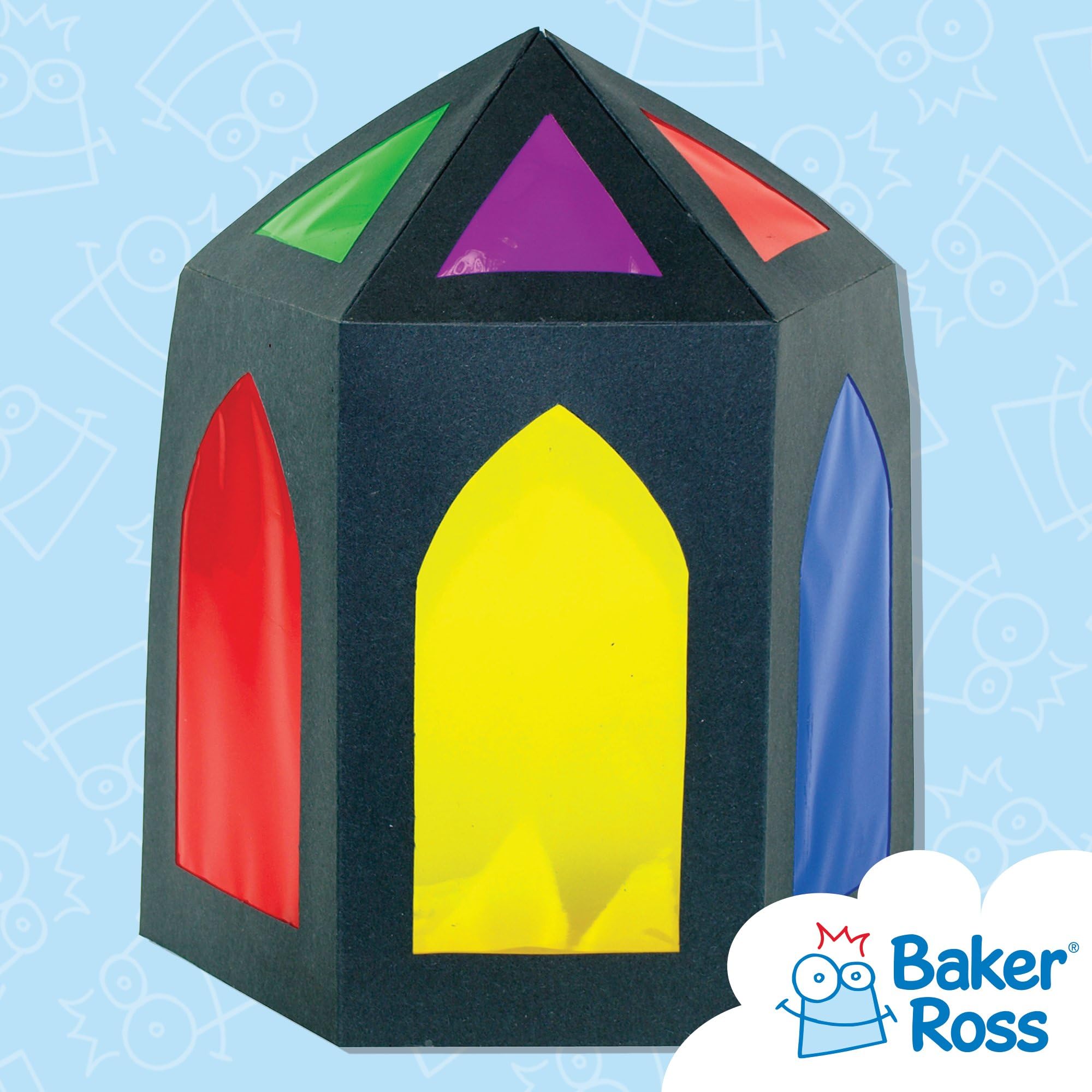 Baker Ross Cellofan Colorato (Pacco da 6 rotoli) Ideali per le Decorazioni per Bambini
