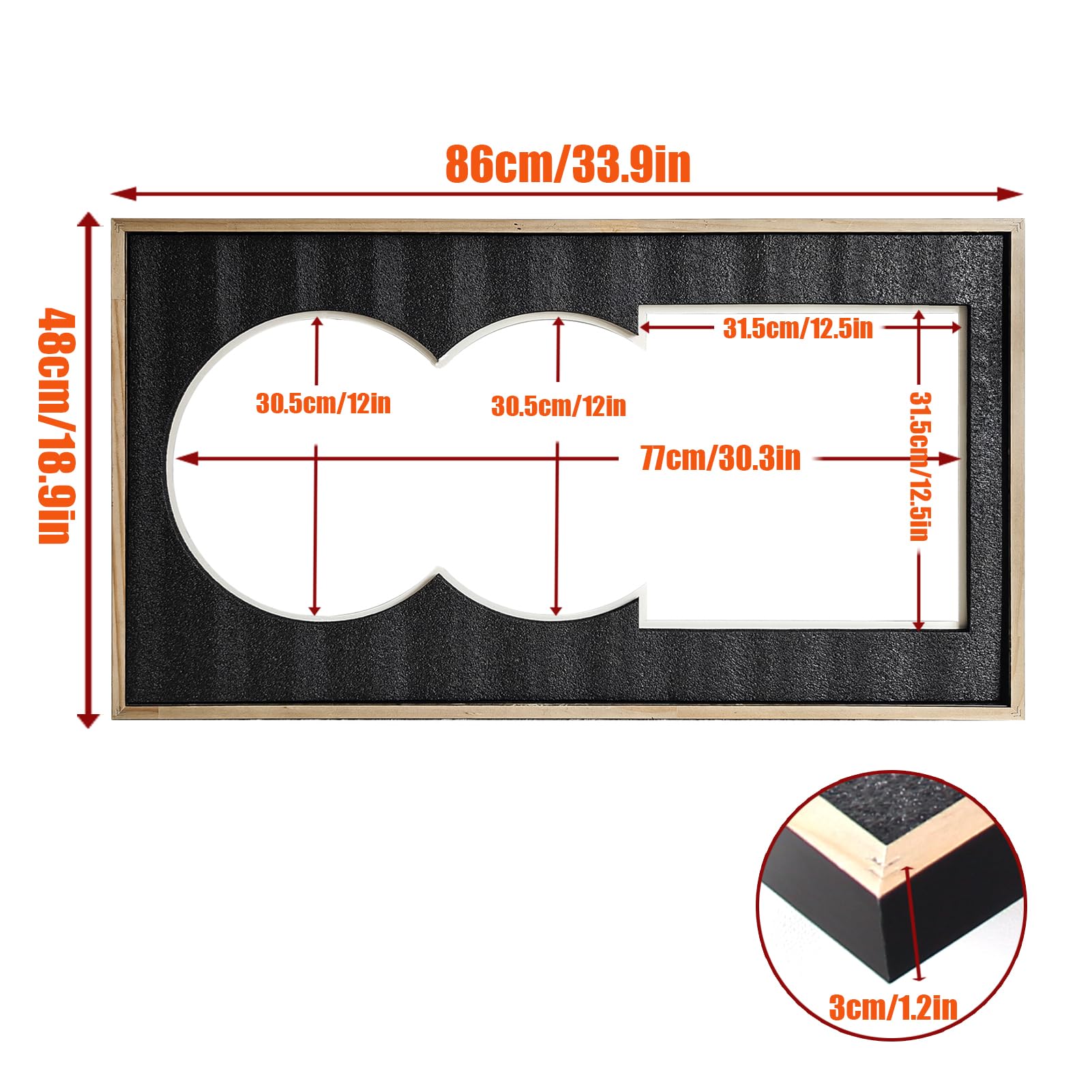 XINWENLI cadres doubles pour disques vinyles - 48 x 86 cm - À suspendre au mur - 30,5 cm - Noir - Pour la maison, le bureau, décoration d'intérieur, les amateurs d'albums - Cadeaux pour les amateurs