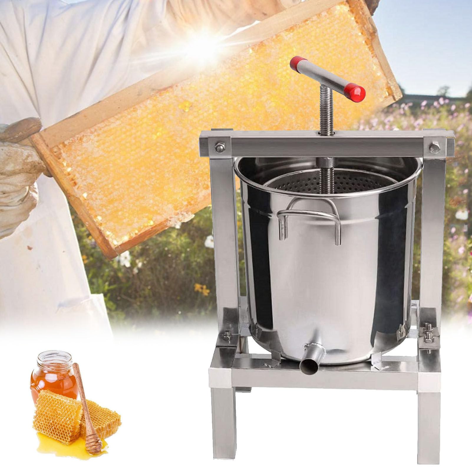 Extractor manual de exprimidor de miel extractor de exprimidor de frutas prensa de cera de abejas trituradora sidra naturaleza jugo fabricación manual exprimidor para apicultura agricultura