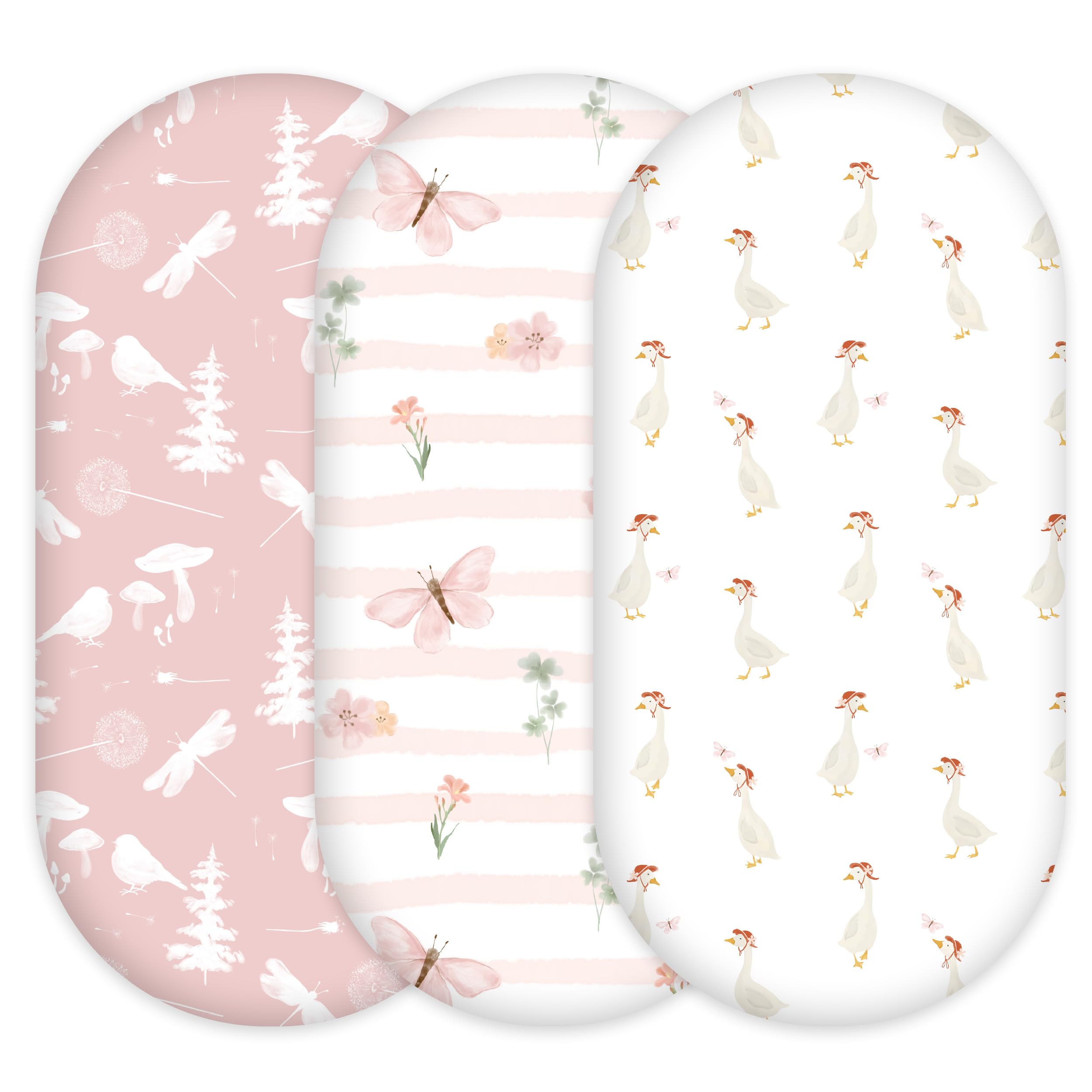 CIVARUA KIDS Baby Bassinet Sheets Girl Boy, 3 Pack Fitted Bassinet Sheet — image 1