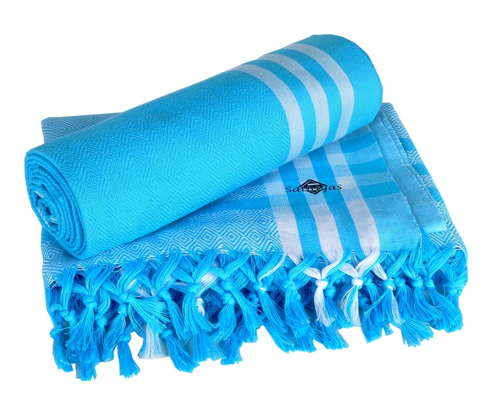 Sponsored Ad - Sathiyas Cotton Bath Towel - Pack of 2 (Blue)