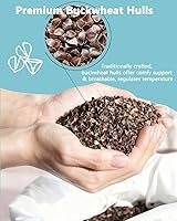 Vista 5 de Almohadas rectangulares de trigo sarraceno, almohadas planas de apoyo cervical para dormir, relleno de casco de trigo sarraceno ajustable