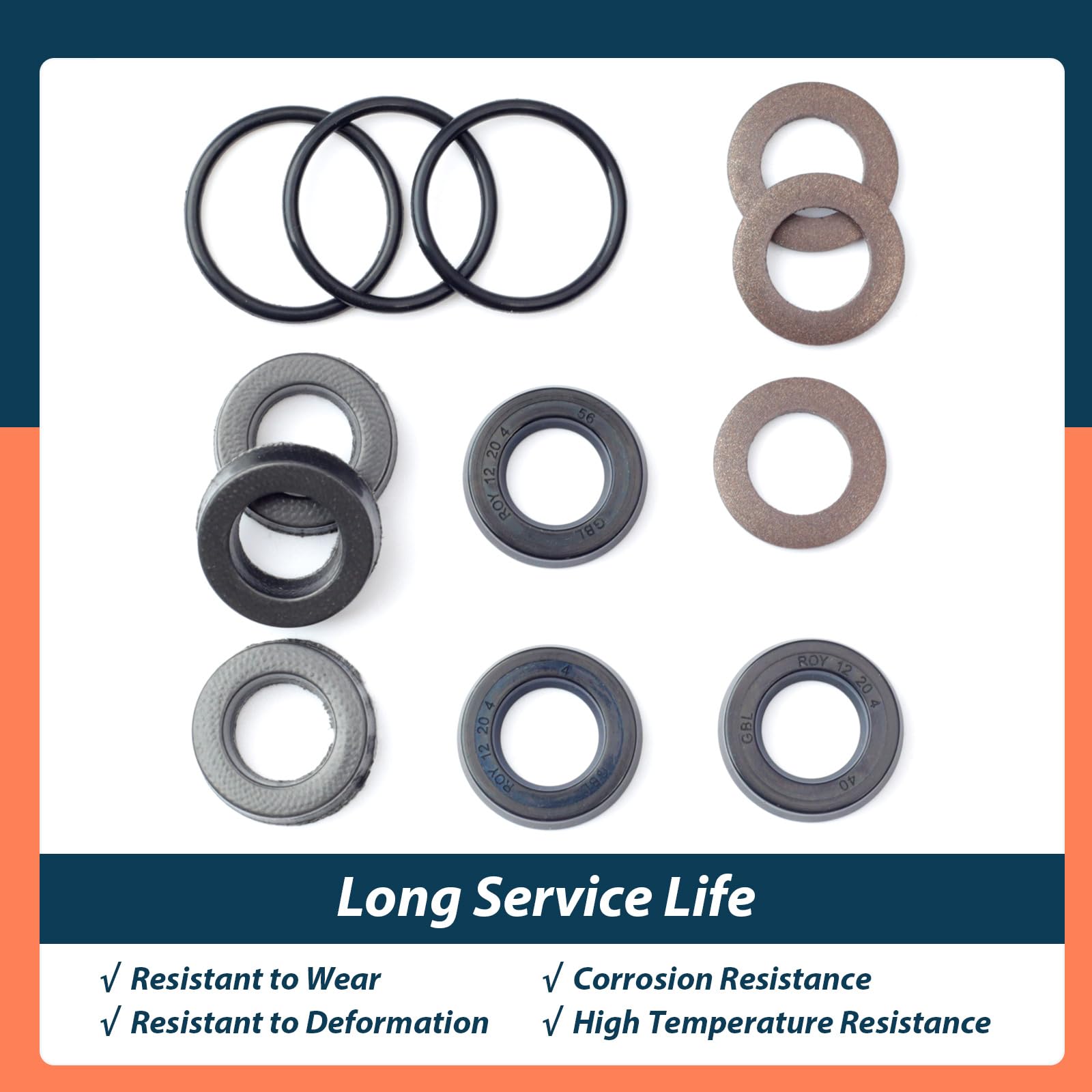 7105742 - Kit de sellado de bomba de limpieza de baja y alta presión, 12 piezas, repuesto para Simpson para AAA 530001 530002 530008 530009 530016 530028 530030 90036 90037