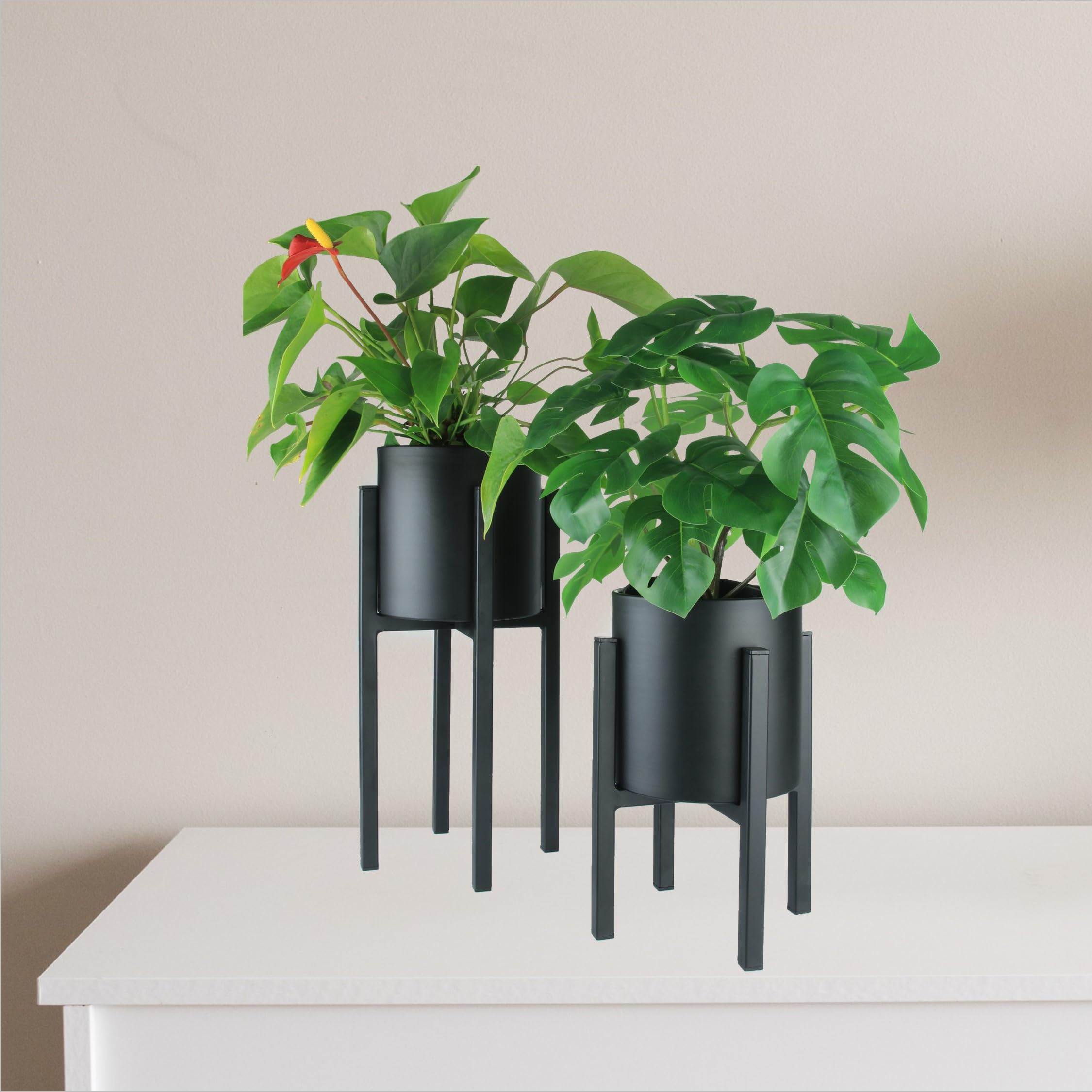Supporto per vasi da fiori nero da 30 cm con ... - Leroy Merlin