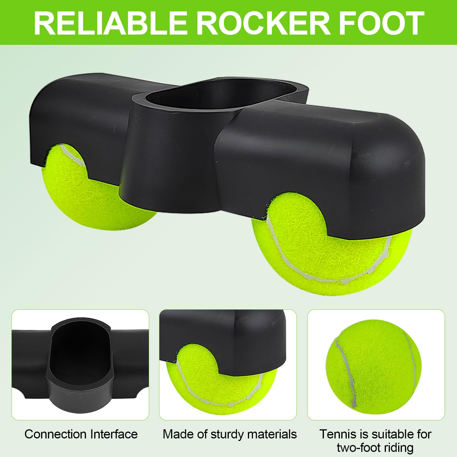 1 Pezzo di Rocker Plate Feet, Allenatore di Bicicletta Portatile Piastra Basculante, con 2 Palline da Tennis, Adatto alla Gamba Anteriore per Zwift Ride, Accessori per Allenamento Indoor