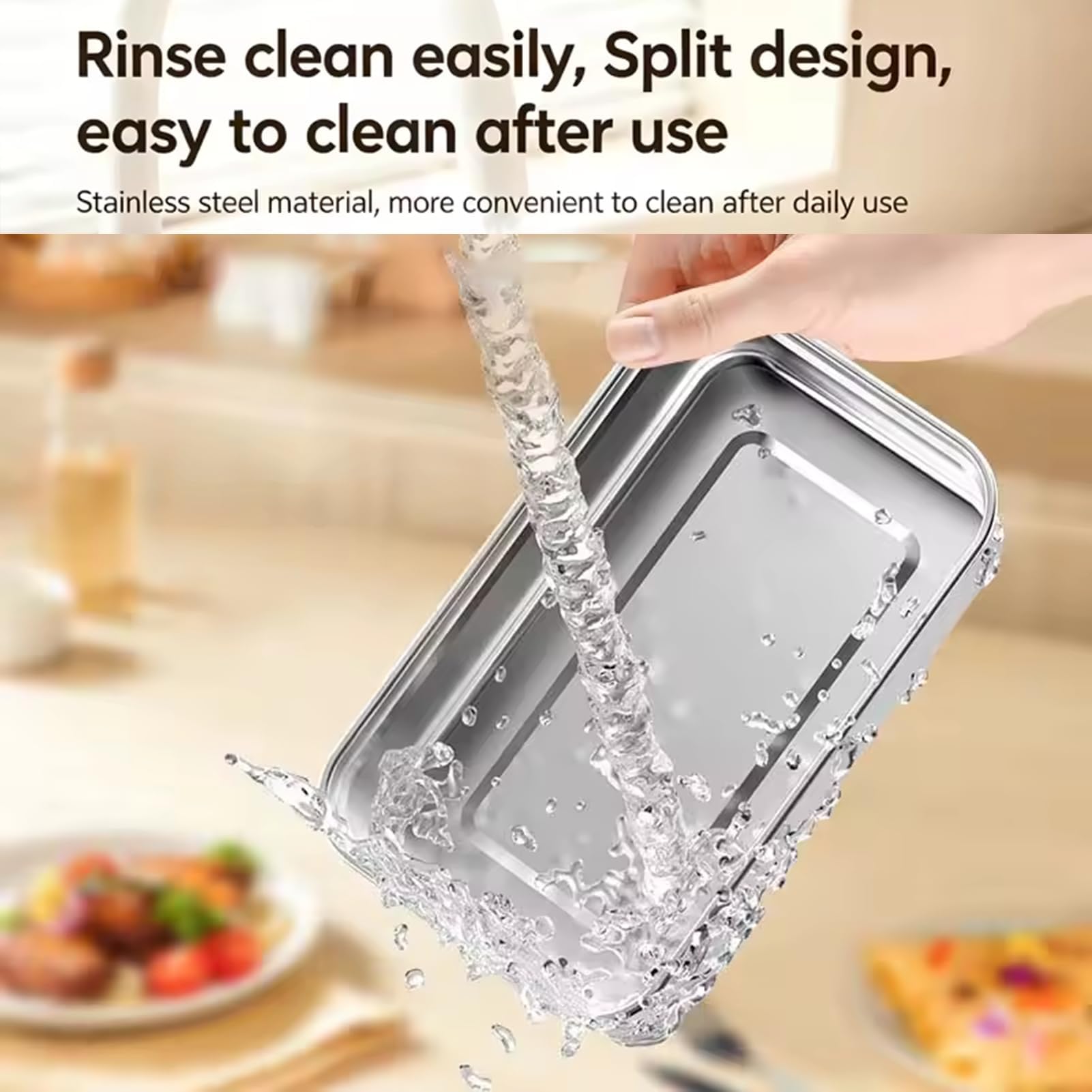 Adius Boîte à Lunch Électrique Portable avec Fonction D'auto-Chauffage, 6 Réglages de Température, Inoxydable 304, pour le Bureau, la Voiture et la Cuisine (Rose)