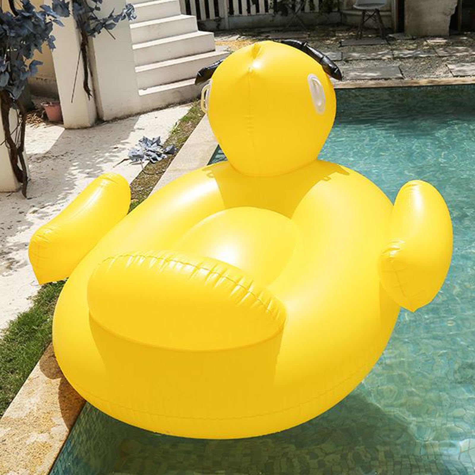 Enten Schwimmfloß Aufblasbare Enten-Lounge-Liege | See-Tier Pool-Float-Liege für Erwachsene, Männer, Kinder und Mädchen, Outdoor, Garten, Hof, , See, Fluss, Sonnenbaden, Party