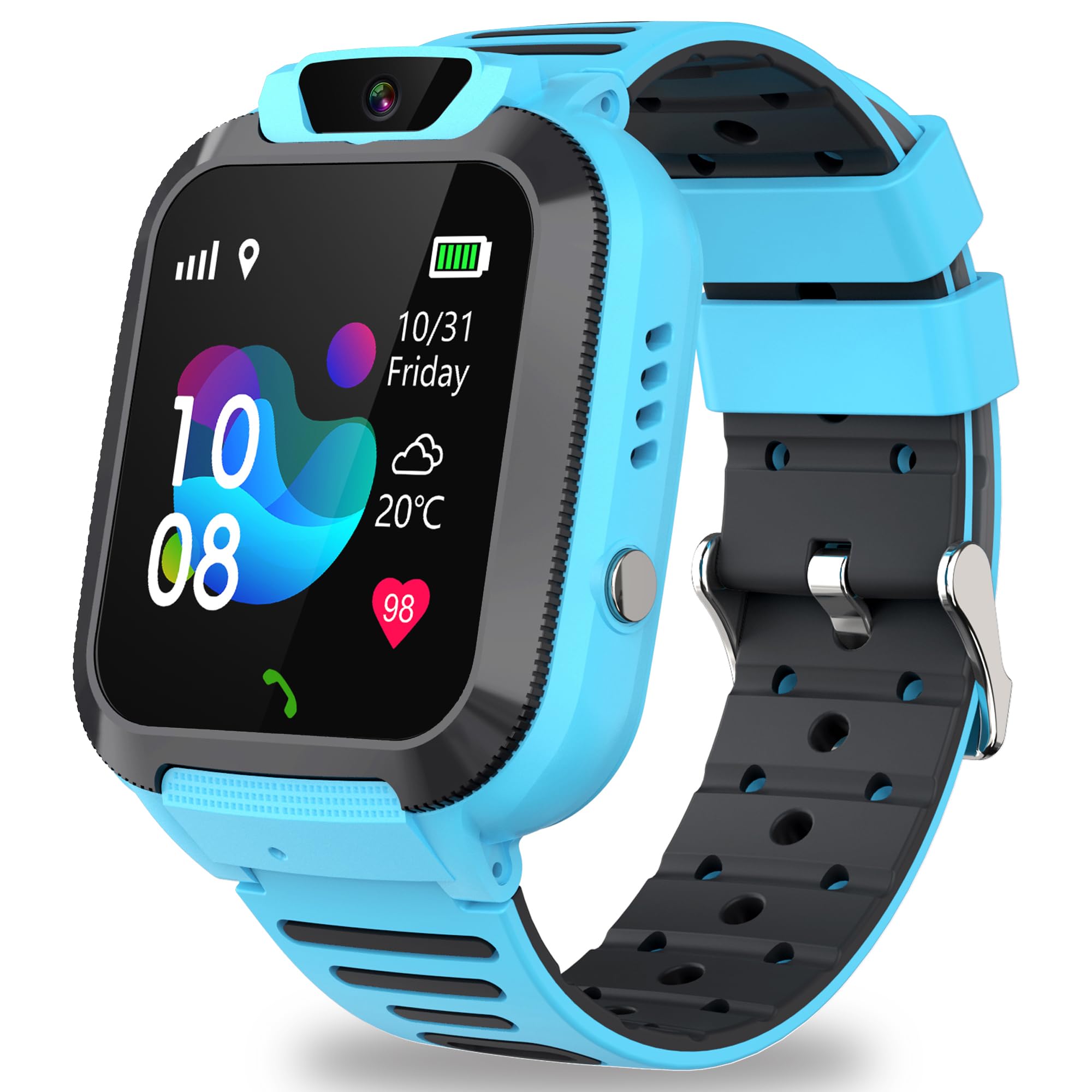 Reloj Inteligente NiƱo, Smartwatch NiƱos GPS y Llamadas, IP68 Impermeable, SOS, Chat, Despertador, Clase Modo, Reloj Inteligente GPS y Llamadas, Regalos para NiƱos y NiƱas