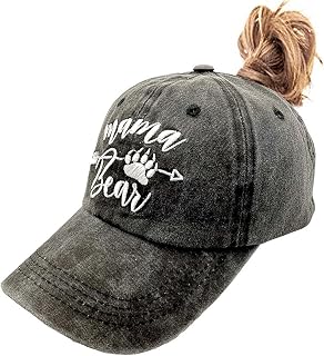 Waldeal Embroidered Mama Bear Vintage Distressed Baseball Dad Hats Adjustable Demin Caps Mom Gift