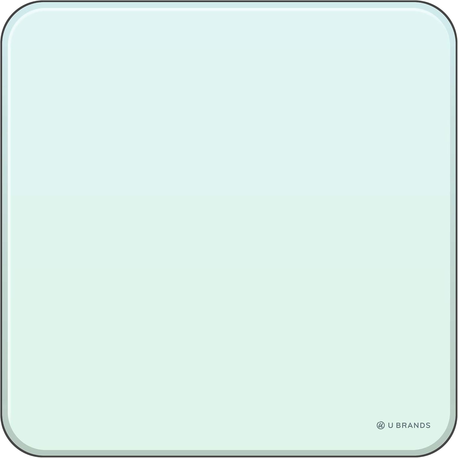U Brands Magnetic Cubicle Glass Dry Erase Board, 12" x 12" Inches, White Frosted Surface, Frameless (2343U00-04)