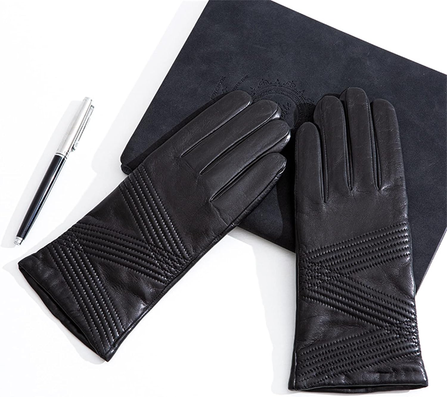 [小さな店] 手袋 レディース 保温手袋 PU レザー手袋冬の女性暖かい手袋アウトドア ドライビング グローブ 防寒女性 手袋 裏起