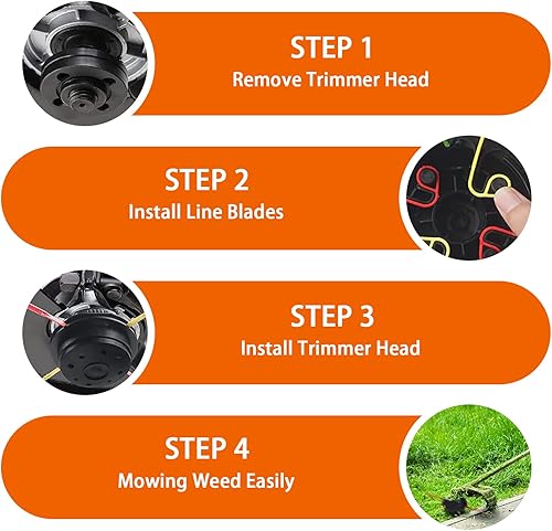 Miniatura 4 de Cilivo Paquete de 38 cuchillas universales compatibles con la mayoría de cuchillas universales para malezas, cuchillas de repuesto Aero-Flex para