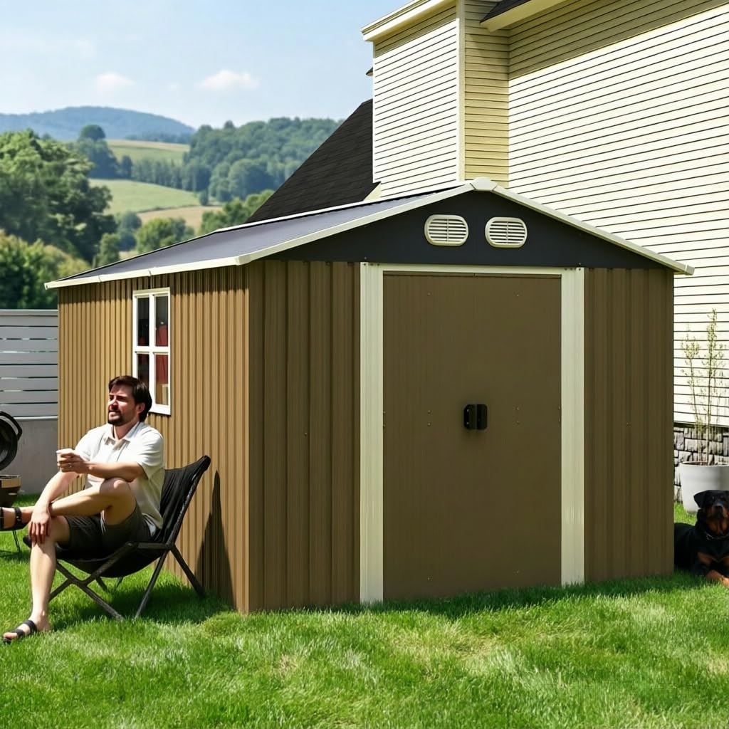 Amazon.com : KEIKI 8x12 FT Outdoor Storage Shed, Heavy Duty Metal