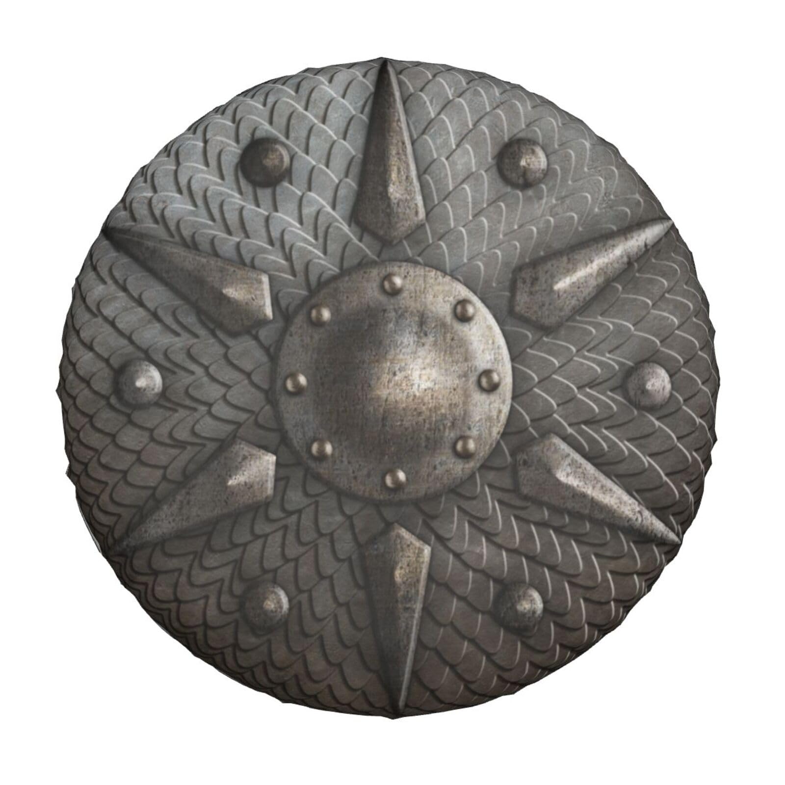 Housse de Pneu de Secours Ronde en métal Viking rétro médiévale, résistante aux intempéries, Housse de Pneu Universelle pour remorque, VUS, véhicule Tout-Terrain, Camping-Car, 40,6 cm