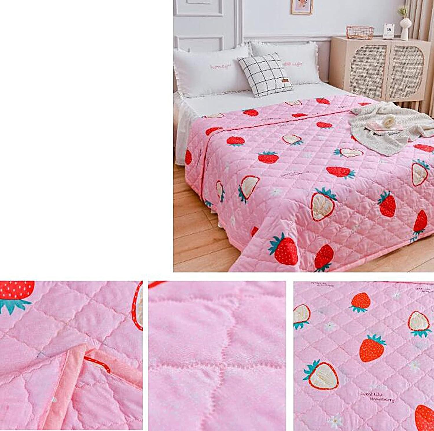 Summer Cool Quilt Air Conditioning Opening Activities Will Sell Gift List Double Home Textile Bedding Suitable for Adults and Children Non-Allergic Facto (Pink 180 x 200 cm)