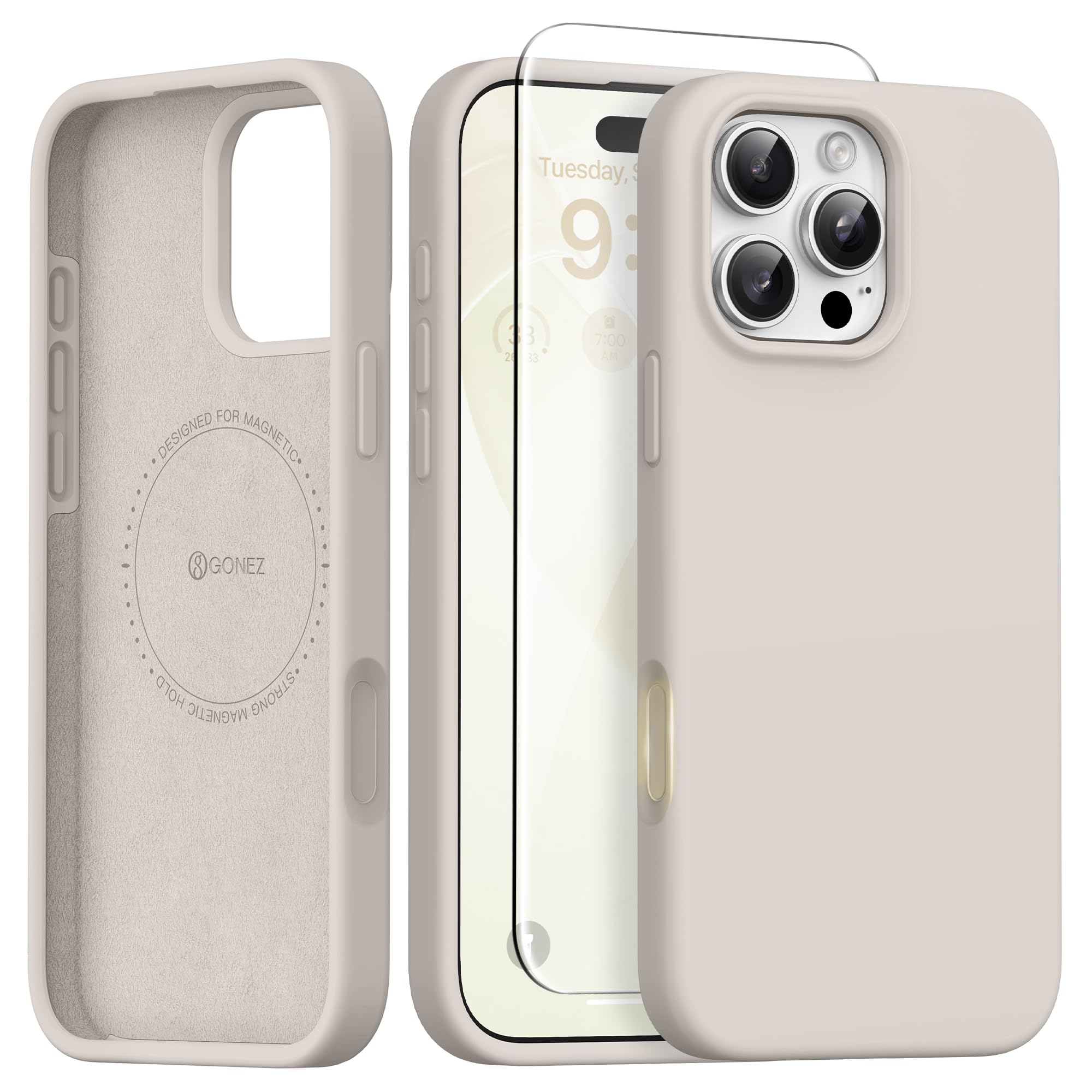 STONE  PHONE 16 PRO COVER かーき Amazon.com: GONEZ Magnetic for iPhone 16 Pro Case, [Compatible