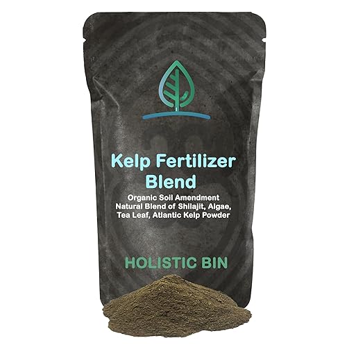 Holistic Bin Fertilizante Kelp  Fertilizante de algas marinas vegano totalmente natural con Shilajit y minerales traza para un crecimiento saludable