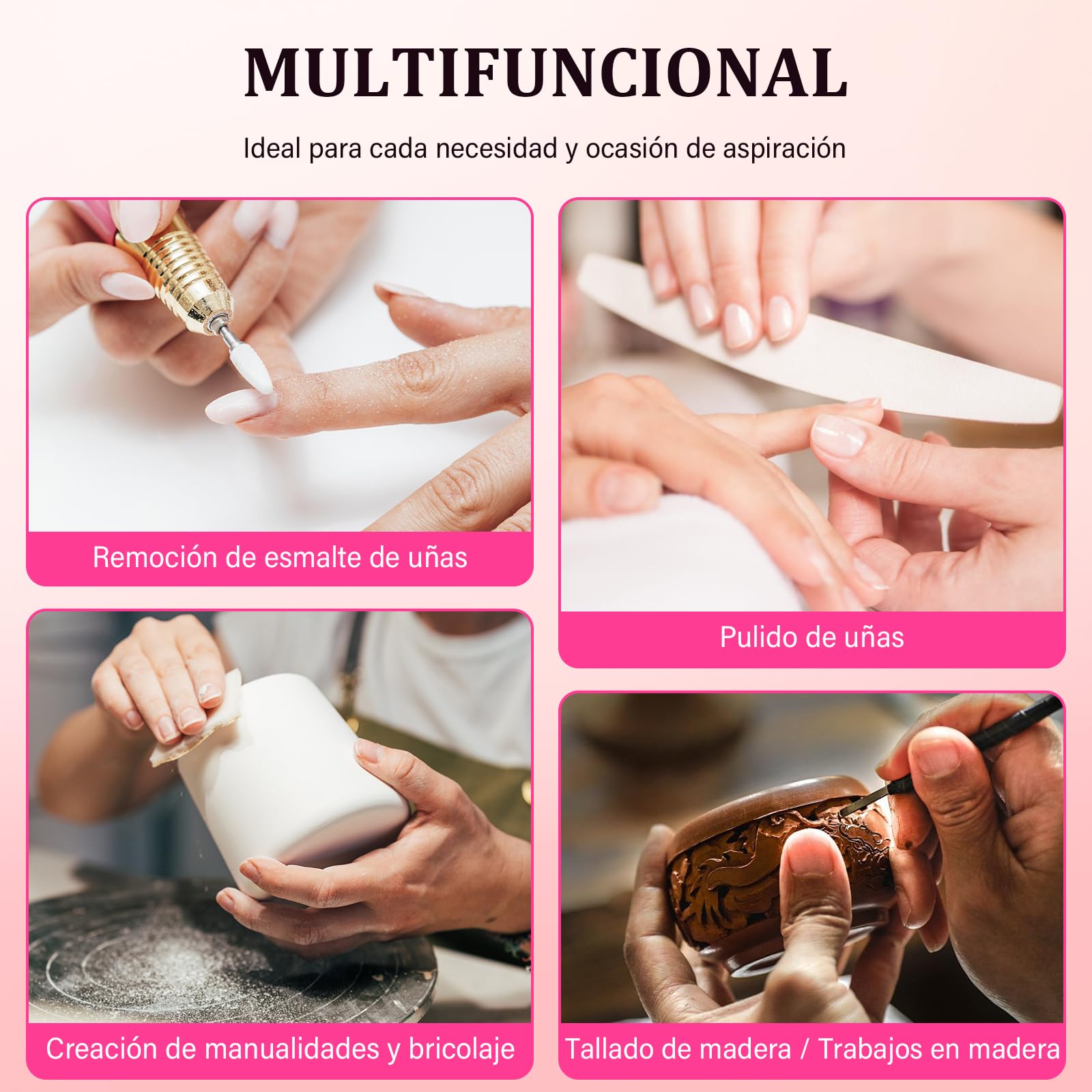 Aspiratore Unghie Professionale Aspiratore Unghie mit Filter Aspirapolvere regolabile per unghie artificiali in acrilico Manicure Pedicure.
