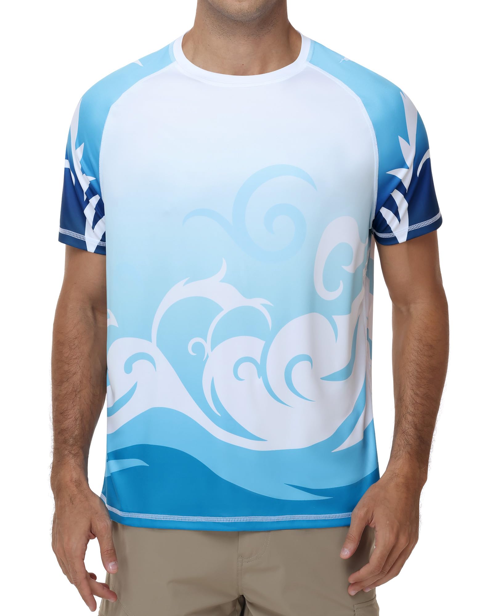 Runhit UV Shirt Herren Kurzarm, Schwimmshirt mit UPF 50+ Sonnenschutz, Schnelltrocknendes Rashguard Atmungsaktives Badeshirt für Wassersport, Surfen und Outdoor