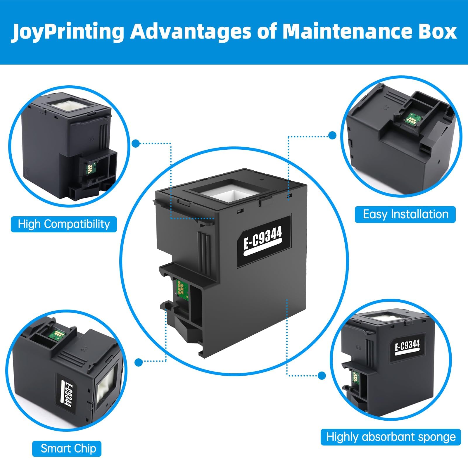 C9344 - Scatola di manutenzione inchiostro C-9344, compatibile con Expression Home XP-3100 XP-4100 XP-4101 XP-4105 Workforce 810DWF WF-2830DWF WF-2850DWF WF-2930 WF-2950 WF-2851 L3550