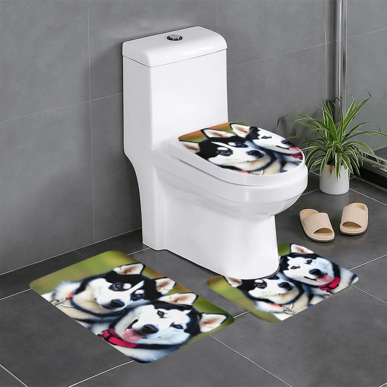 Tapis de salle de bain Husky pour des matins chaleureux et sécurisés au quotidien