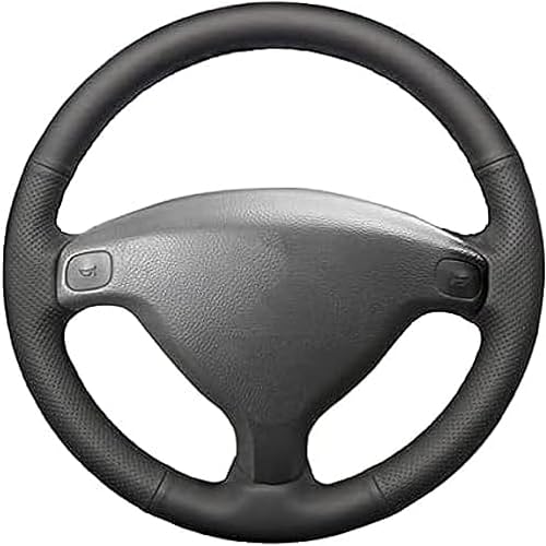 Funda de cuero negro cosida a mano para volante de automóvil, para Opel Astra G Corsa B Zafira A Agila A Combo B Tigra DIY Fundas de volante