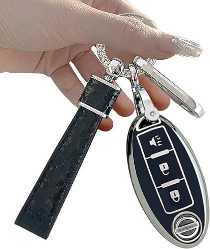 Funda para llavero Nissan de dos materiales diferentes, accesorios de llavero de 5 colores, cubierta de llave de TPU para Nissan 345 botones, Altima