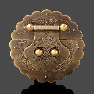 Wall of Dragon Antique Chinese Furniture Hardware Brass Trunk Handle Lock Hasp Jewelry Wooden Box Locking Buckle Hasp Lock Latch for Furniture