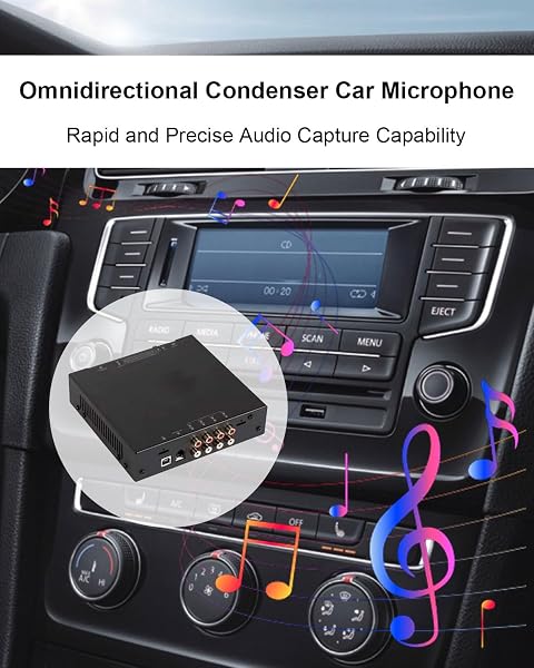 Microphone Voiture 3,5 mm Externe avec Pince en U Compatible avec Sony Pioneer Kenwood JVC Alpine, Micro de Rechange pour Autoradio GPS DVD, Câble de 3M avec Adaptateur 3,5 mm vers 2,5 mm - 4