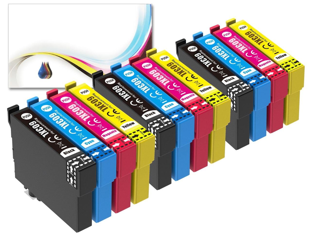 BVH Direct 12 PK XP-4155 XP2150 XP3150 XP2155 WF-2840DWF Ink Cartridges Compatible with Epson 603 XL Ink Cartridges XP4150 XP-3150 XP-2150 XP-2155 XP3155 XP2100 XP3100 XP4100 XP3105 WF2810 2835