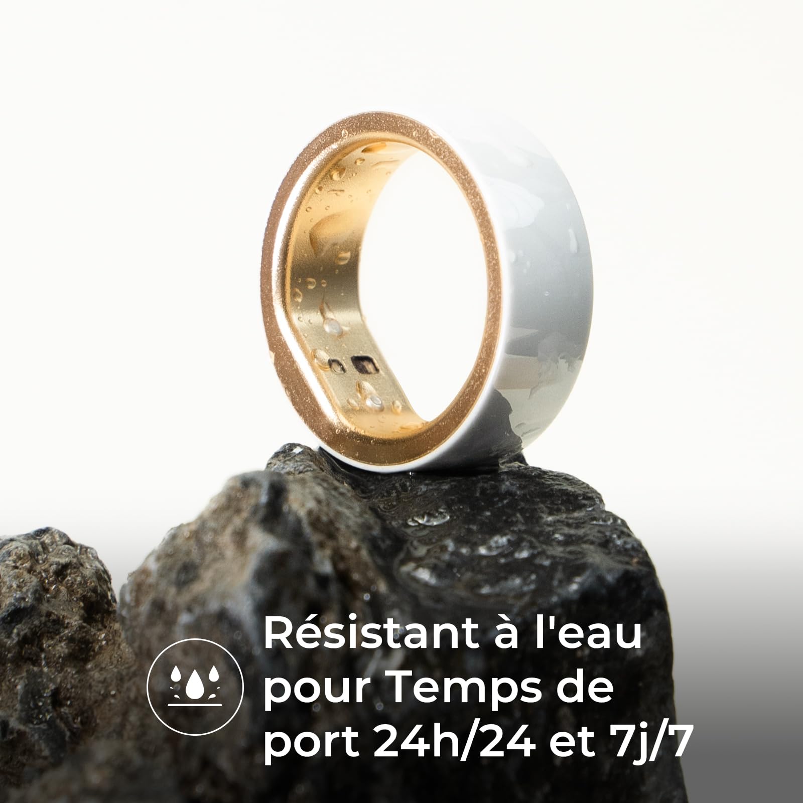 femometer Bague Connectée Femme, Suivi Santé des Femmes - Cycle Menstruel, Température Basale, Sommeil, Stress, SpO2, Fréquence Cardiaque et VFC - Abonnement Gratuit pour iOS et Android
