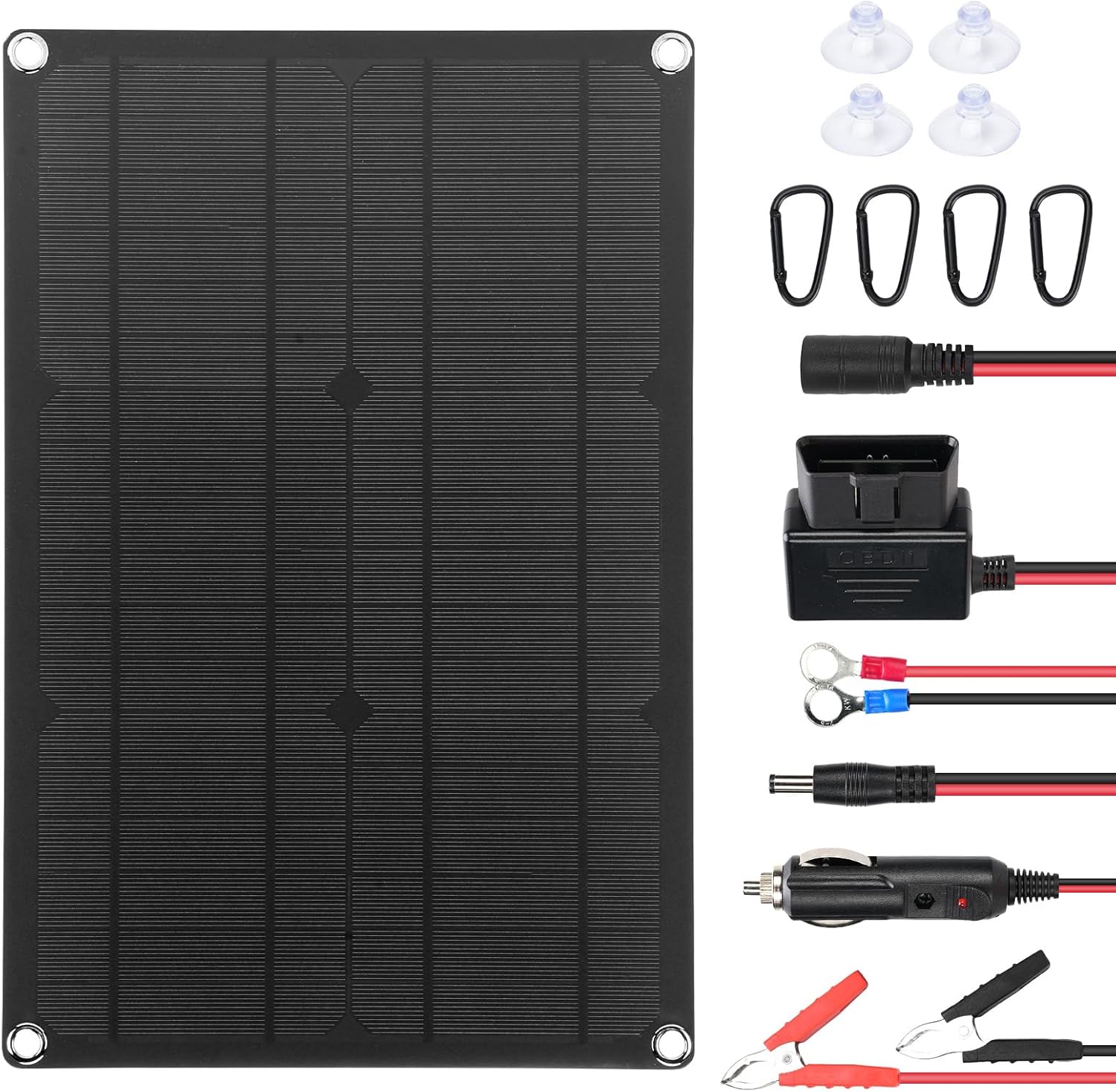20W 12V Photo voltaic Panel Battery Charger, Constructed-in Clever PWM Controller, 12V Photo voltaic Panel Energy Equipment with DC Conversion Cables for Automobile RV Marine Boat Bike Truck Tractor, and so on