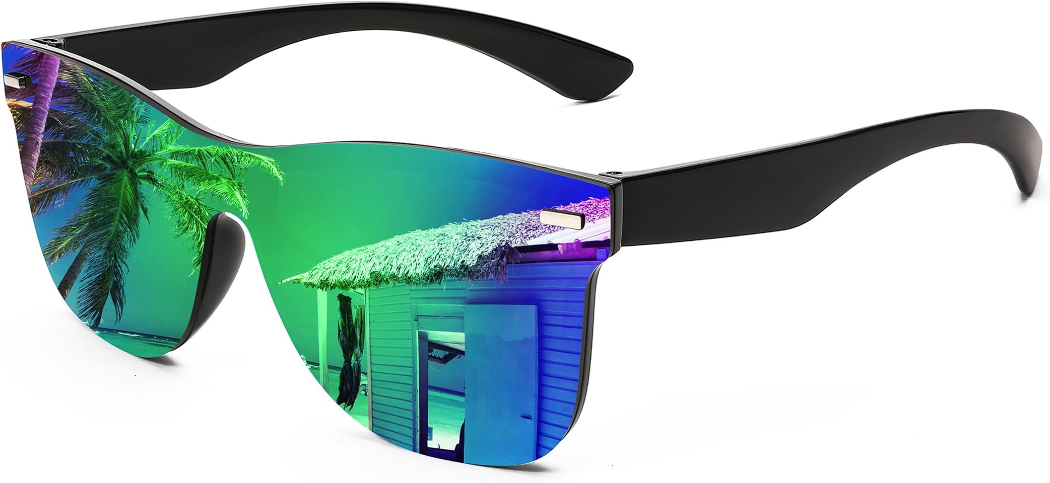 FEISEDY Womens Men Sunglasses Trendy Mirrored Reflective Sun Glasses B4114