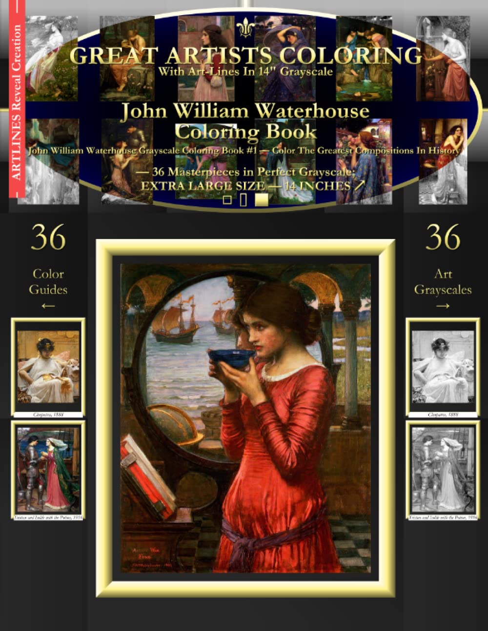 John William Waterhouse Coloring Book: John William Waterhouse Grayscale Coloring Book #1 - Color The Greatest Compositions In History