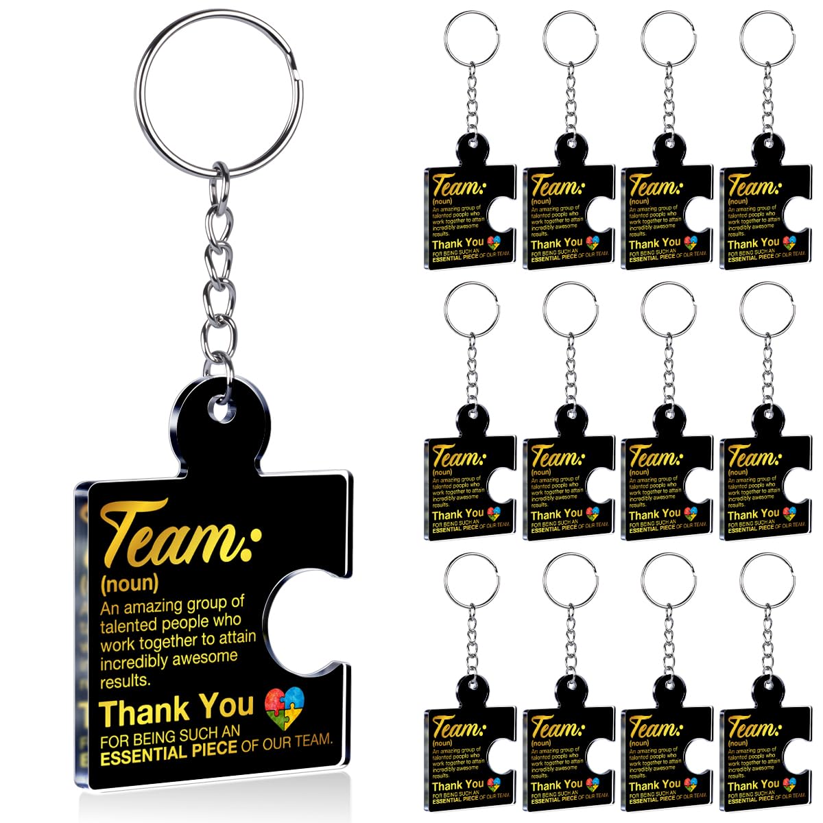 Team Appreciation Gifts Bulk Thank You Keychains for Coworkers