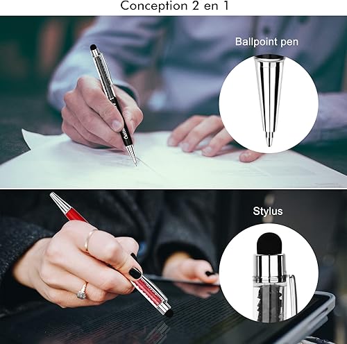 Miniatura 4 de Bolígrafos personalizados Bolígrafos de cristal personalizados con tinta negra Lápiz capacitivo personalizado a granel con tu nombre o masaje para