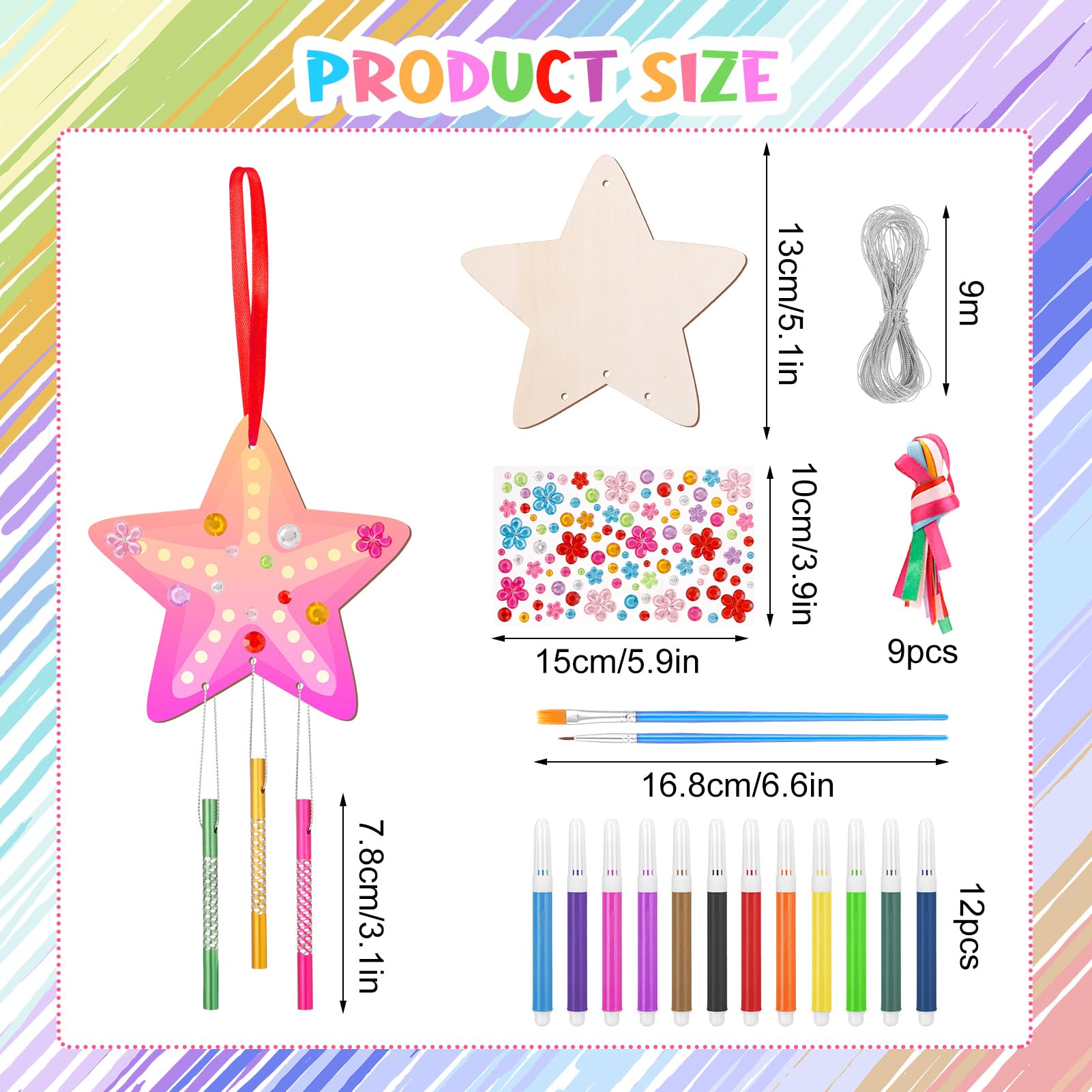 LUMOOM Lot De 9 Carillons éoliens D'animaux Marins Pour Enfants - En