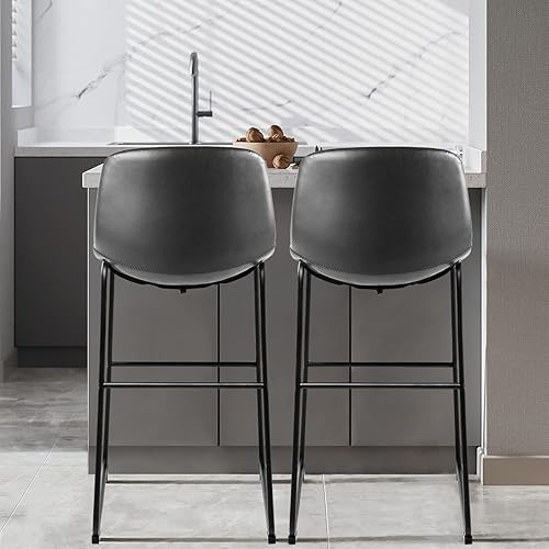 Miniatura 101 de TAVR Juego de 2 sillas de comedor, taburetes de altura de mostrador sin brazos con respaldo que soporta hasta 500 libras para el hogar, cocina,