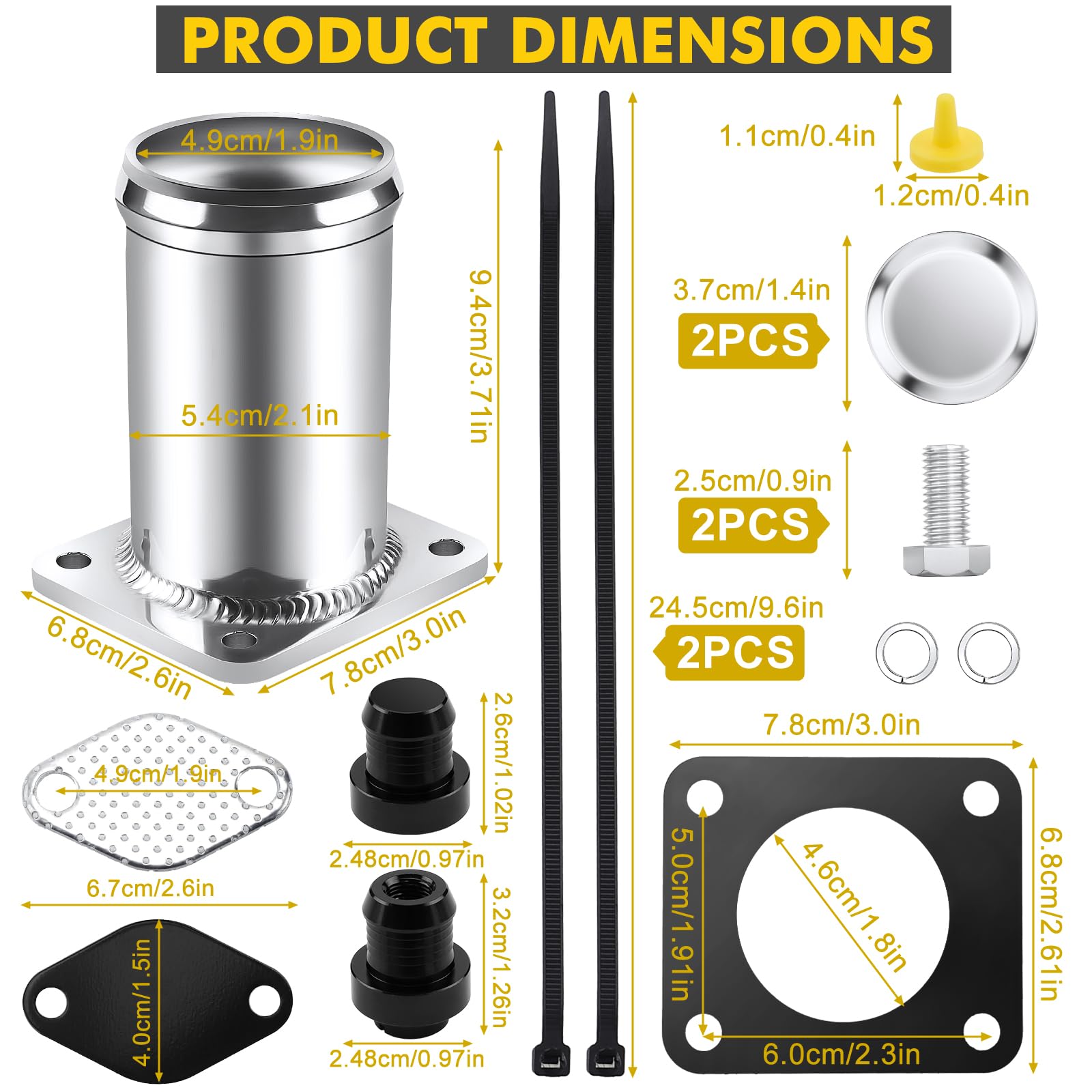 Kit di rimozione valvola EGR compatibile con B-M-W 3er E46 5er E60 E61 7er E65, kit di rimozione valvola EGR per X3 E80 X5 E53 con motori 3.0 M57N2 117177899 1117804379