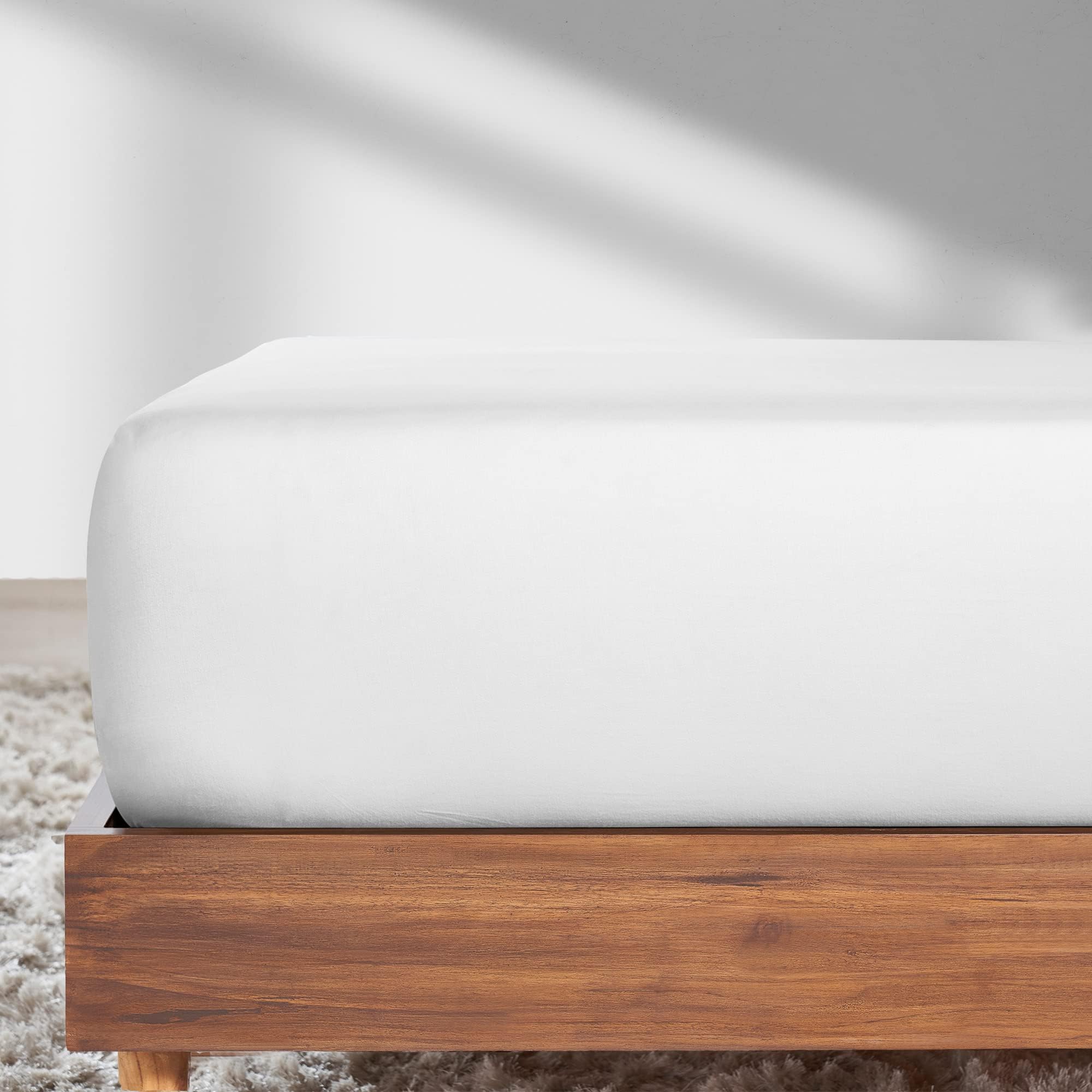 Fitted Sheet King Size Single White Fitted Bottom Sheet