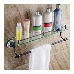 NUHSLF Shower Caddy 2021 Bathroom Shelves Corner Single Shelf Tempered Glass Shelves for Home Decorations Bathroom Accessories Wall