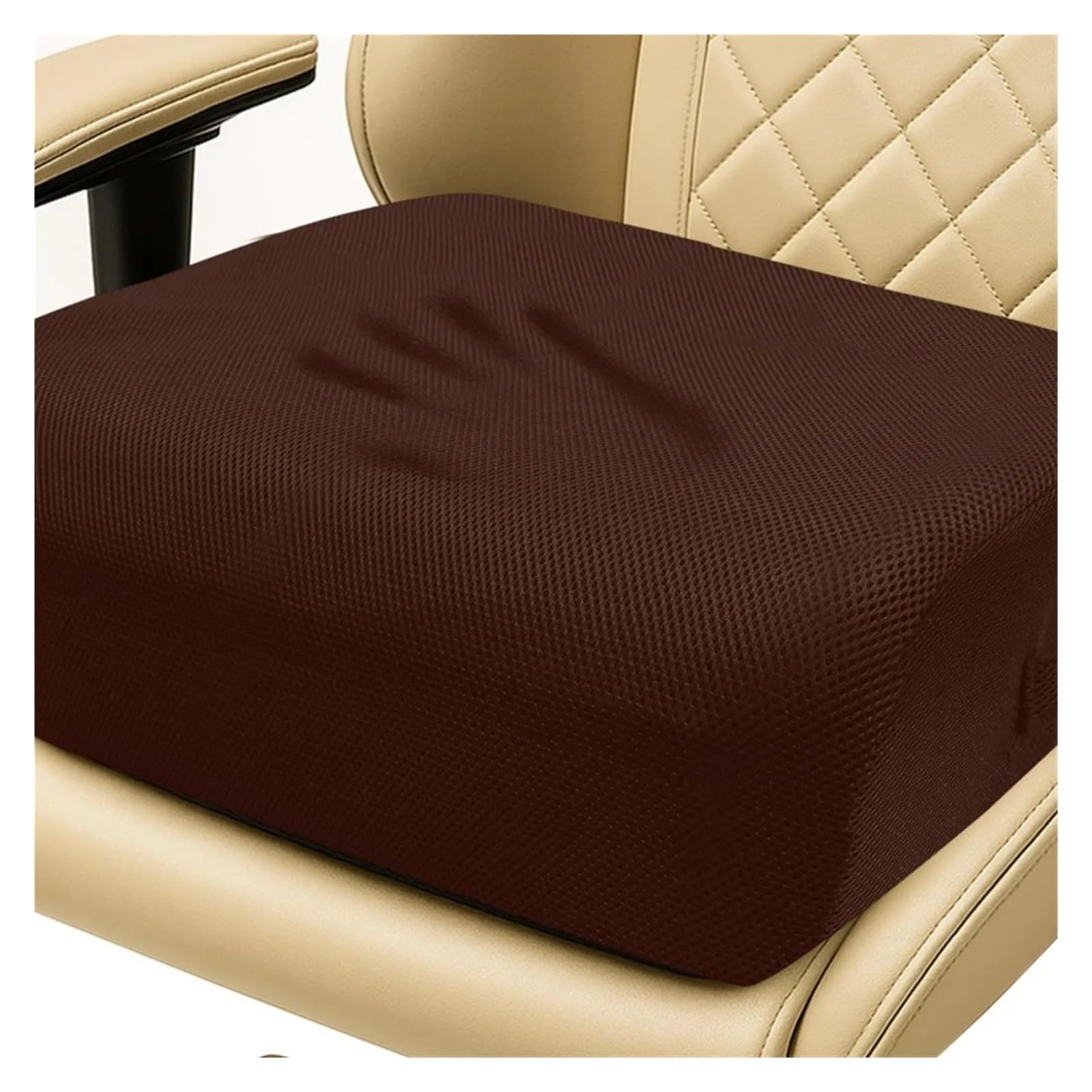 cojín para Coche Cojín Memory Foam Extra Grueso 3en1 Coche Oficina Silla de Ruedas(Black)